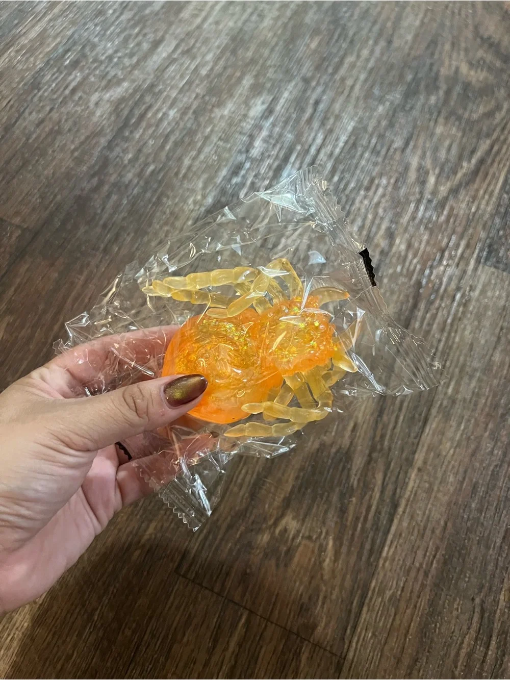 Orange Glitter Spider Sensory Squishy 🕷️🧡✨